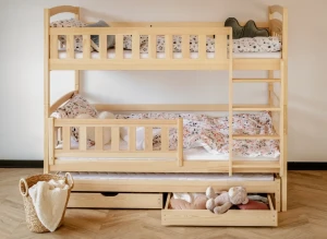 BLANKA 80x200 Untreated Wood Bunk Bed | Lano Furniture