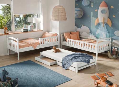 BLANKA 80x200 Untreated Wood Bunk Bed | Lano Furniture