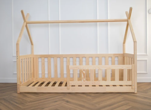 BOGUŚ 80x180 unpainted wood children's bed Montessori teepee Rope Furniture
