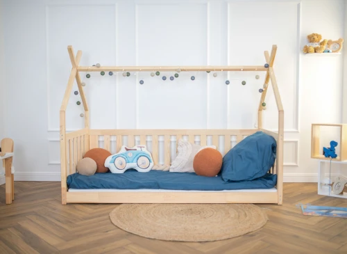 BOGUŚ 90x180 unpainted wood children's bed Montessori teepee Lano Furniture