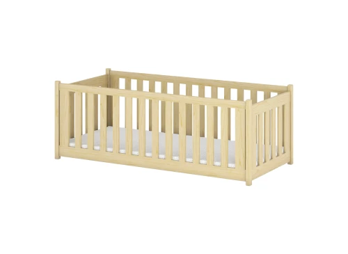 CONCEPT 90x200 Unvarnished Wood Montessori Floor Bed Children's Playpen Lano Furniture
