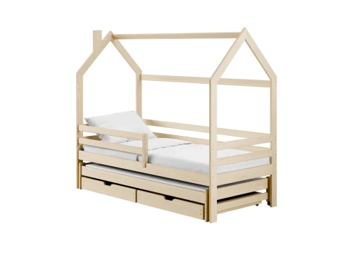 DANEK 90x180 unpainted wood children's bed house Lano Nábytek