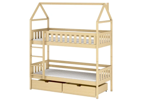 GAJA 80x180 unpainted wooden bunk bed Lano Meble