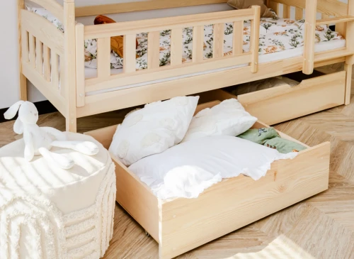 IGNAS 90x190 Untreated Wood Bunk Bed by Lano Meble