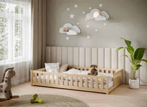 IVY 120x200 Untreated Wood Children's Bed Single Lano Furniture