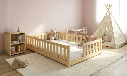 IVY 120x200 Untreated Wood Children's Bed Single Lano Furniture