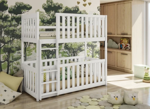 KONRAD 90x200 unpainted wood bunk bed Lano Nábytek