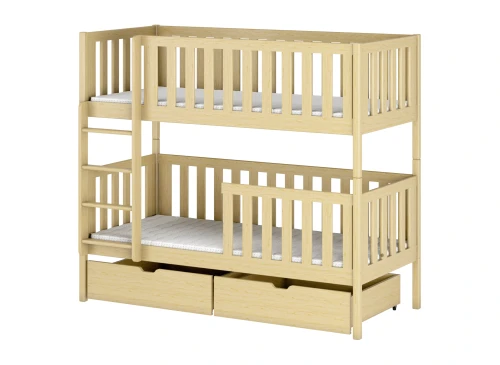 MICHALINA 90x180 Unvarnished Wood Bunk Bed Lano Furniture
