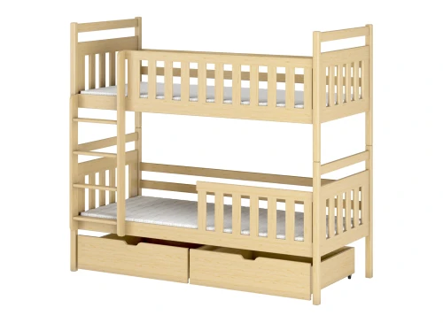 MONIKA 80x190 Untreated Wood Bunk Bed