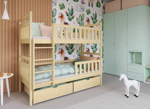 MONIKA 90x200 Untreated Wooden Bunk Bed - Lano Furniture