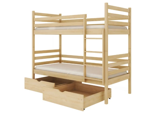 NEMO 80x190 Untreated Wood Bunk Bed by Lano Furniture