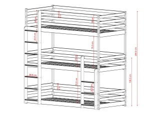 TED 80x180 unpainted wood bunk bed Lano Meble