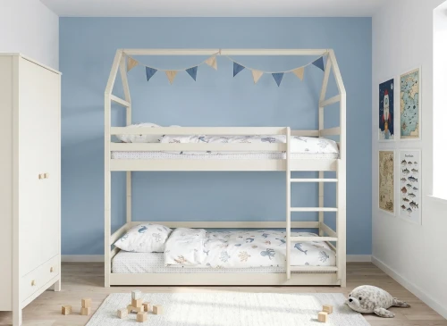 AXEL 90x190 Cotton Bunk Bed House by Lano Furniture