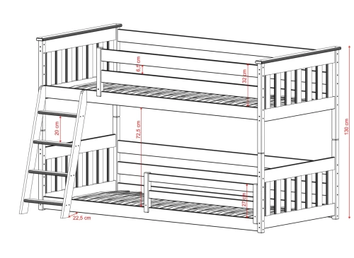 KEVIN 80x190 cotton bunk bed Lano Meble