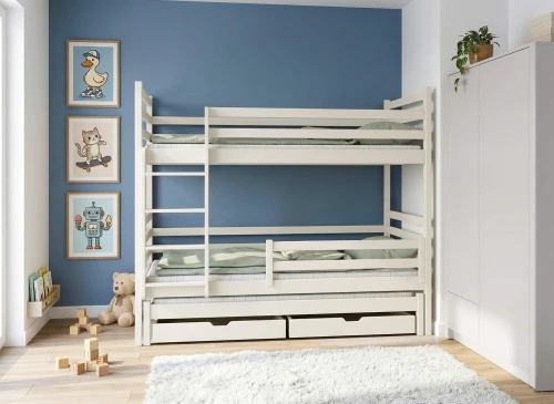 LUK 80x200 Cotton Bunk Bed by Lano Meble