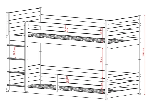 MINI 80x170 Cotton Bunk Bed by Lano Furniture