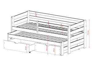 SENSO 80x160 cotton double pull-out bed Lano Furniture