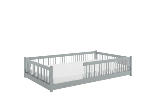 JUNIOR 120x200 grey Montessori floor bed for children Lano Furniture