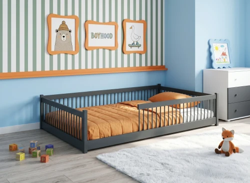 JUNIOR 120x200 grafit Montessori çocuk yatağı Lano Möbel