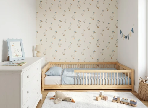 JUNIOR 120x200 unvarnished wood Montessori floor bed for children Lano Furniture