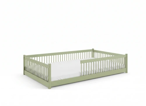 JUNIOR 120x200 olive Montessori floor bed for children Lano Furniture