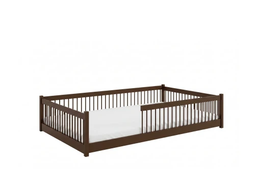 JUNIOR 120x200 dark chocolate Montessori floor bed for children Lano Furniture