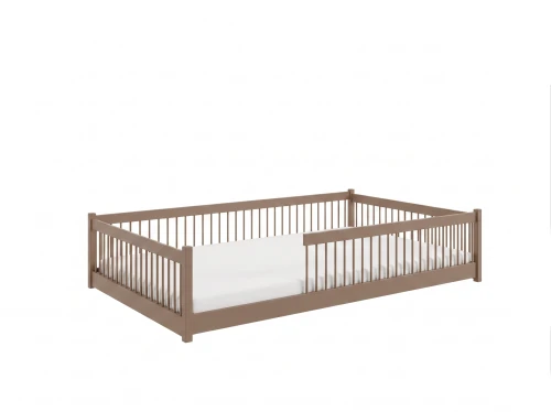JUNIOR 120x200 milk chocolate Montessori floor bed for children Lano Furniture