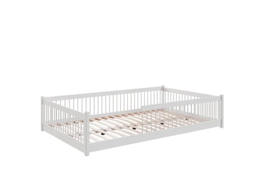 JUNIOR 120x200 white Montessori floor bed for children Lano Furniture
