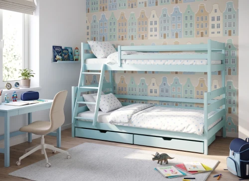 FAMI 90x200 blue bunk bed Lano Furniture