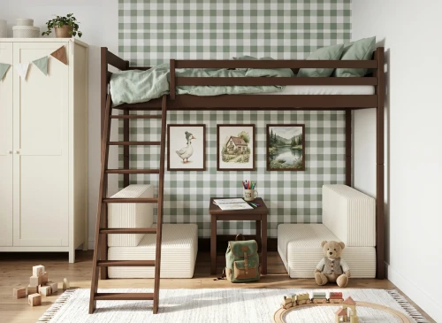 SOFENA 90x200 dark chocolate mezzanine bed with modular sofa beige fabric poso 38 Lano Furniture
