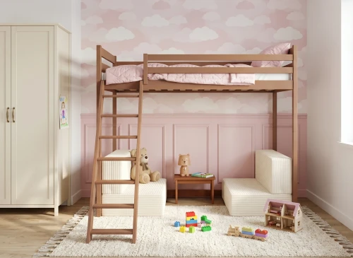 SOFENA 90x200 cinnamon loft bed with modular sofa beige fabric poso 38 Lano Furniture