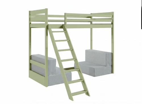 SOFENA 90x200 olive mezzanine bed with modular sofa, gray fabric, zoom 15 sage Lano Furniture