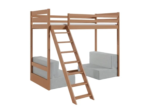SOFENA 90x200 cinnamon loft bed with modular sofa, gray fabric, zoom 15 sage Lano Furniture