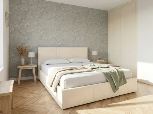 HAVEN 120x200 cream upholstered bed in manila fabric 01