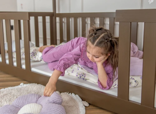 BEE 90x190 dark chocolate Montessori floor bed children's house Lano Furniture