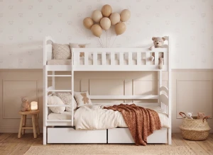 IGNAŚ 80x180 white bunk bed Lano Furniture