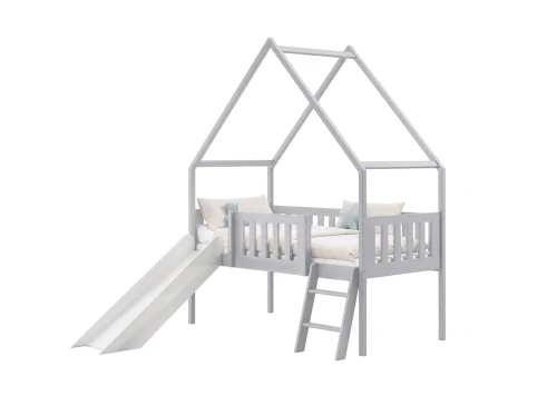ANGEL 80x180 grey green children's house bed with slide Lano Furniture
