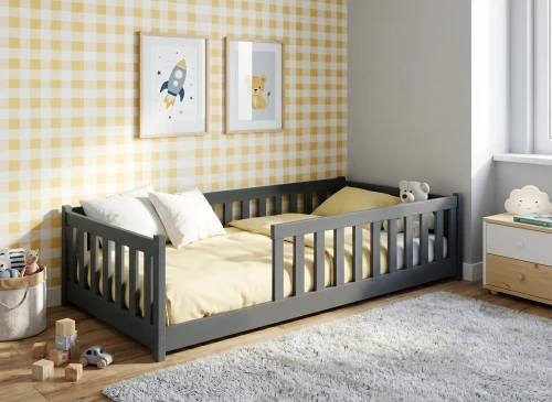 BELLA 90x200 graphite Montessori floor cot bed Lano Furniture
