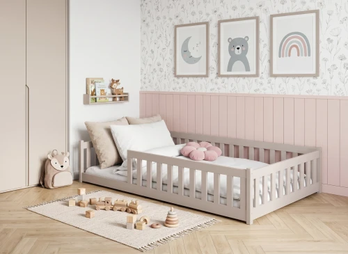 OTIS 120x200 cashmere Montessori floor bed for children Lano Furniture