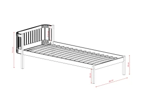 LOVE 90x190 ash grey single bed for children Lano Furniture
