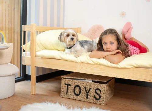 LOVE 90x190 unlacquered wood single bed for children Lano Furniture