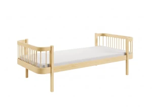 HEART 90x200 unlacquered wood single bed for children Lano Furniture