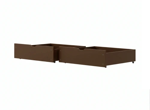 Set of 2 Tall Drawers for Lano Meble Children's Bed, Dark Chocolate