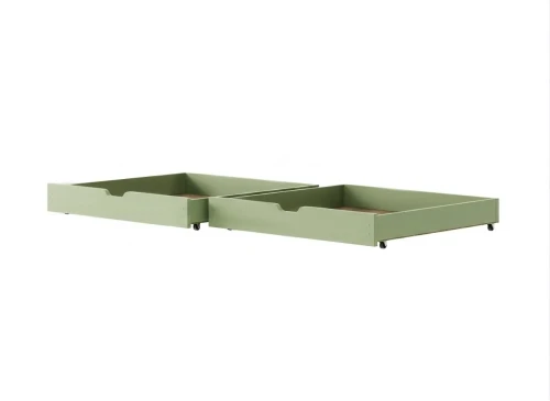 Set of 2 Low Drawers for Lano Meble Children's Bed, Olive