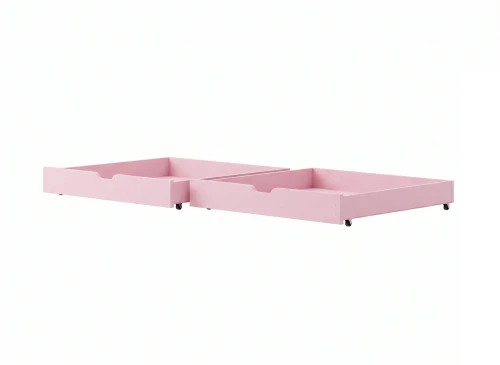 Set of 2 Low Drawers for Lano Meble Children's Bed, Pink