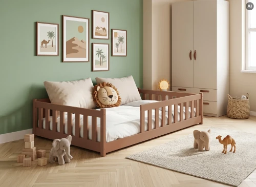 OTIS 120x200 cinnamon Montessori floor bed for children Lano Furniture