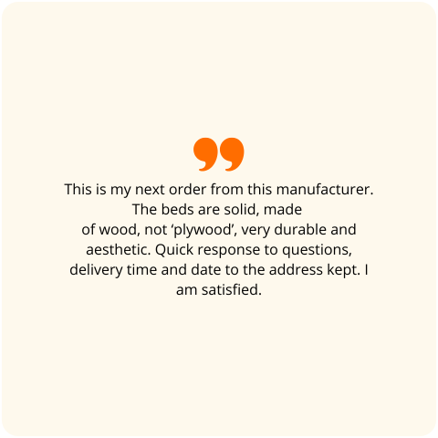 Positive customer review - This is my second order from this manufacturer. The beds are solid, made of wood, and not...