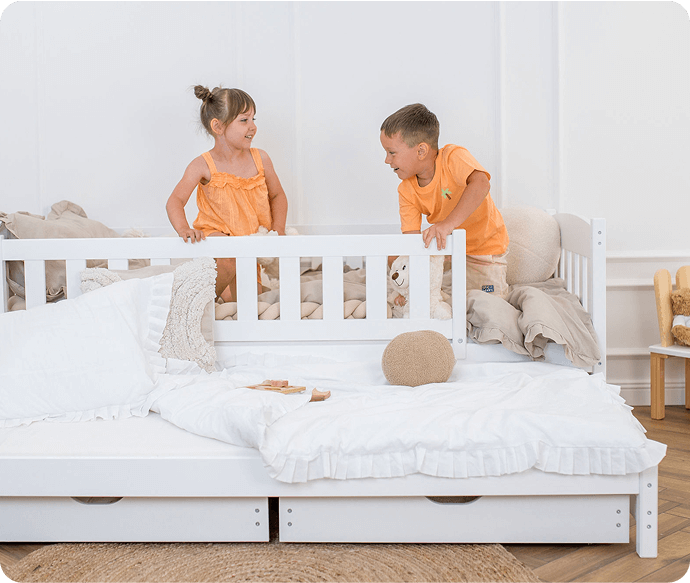 Children playing on a LANO bed