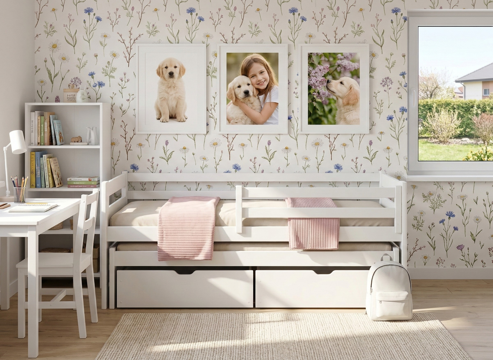 SENSO 80x160 Weiß Kinderbett mit Ausziehbett Lano Möbel